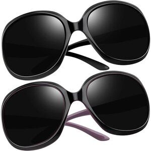 Women's Black Purple/Black Trendy Polarized Driving Sun Glasses UV Protective